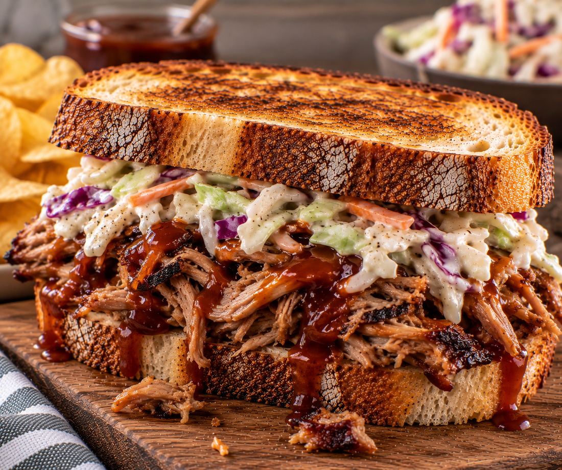 Pulled Pork Sourdough Sandwich Recipe | BBQ & Coleslaw