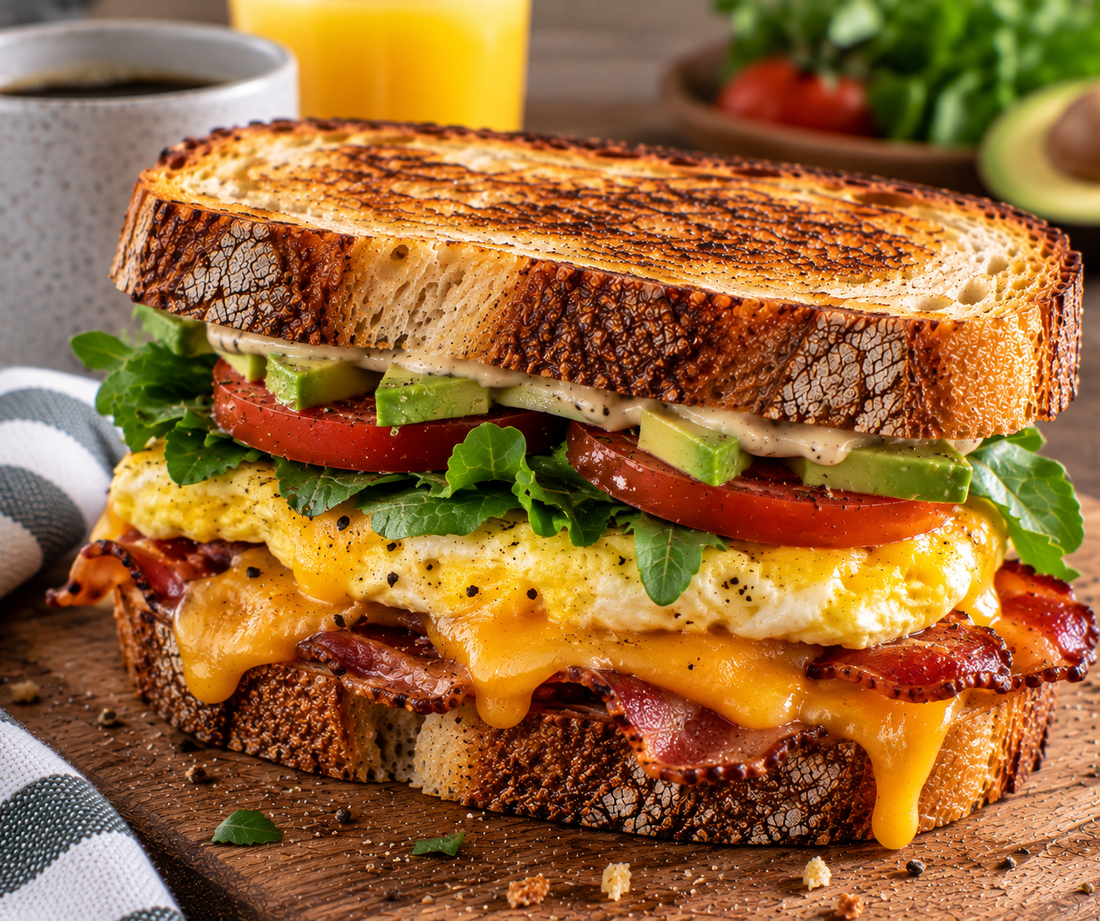 Sourdough Breakfast Sandwich | Egg, Bacon & Cheese Recipe