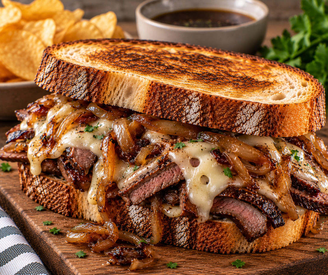 Steak & Caramelized Onion Sourdough Sandwich Recipe