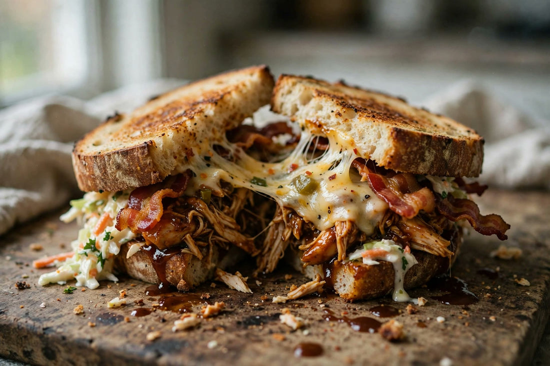 BBQ Chicken Bacon Sourdough Sandwich Recipe - Squirrelly Girl Starter