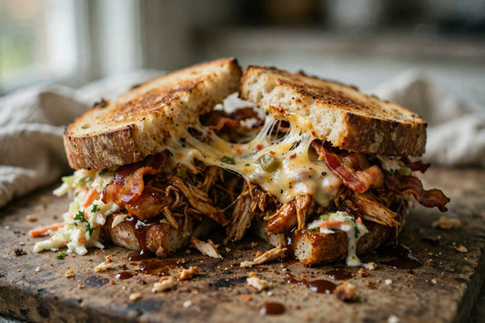 BBQ Chicken Bacon Sourdough Sandwich Recipe - Squirrelly Girl Starter