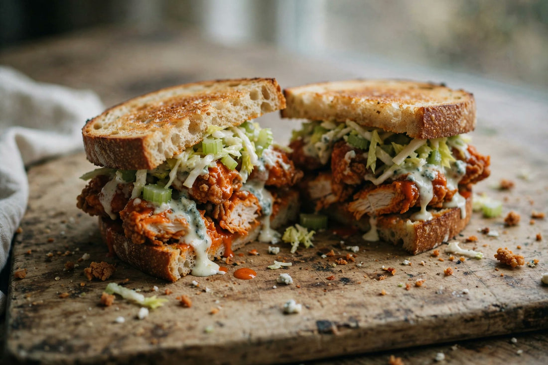 Buffalo Chicken Sourdough Sandwich Recipe - Squirrelly Girl Starter