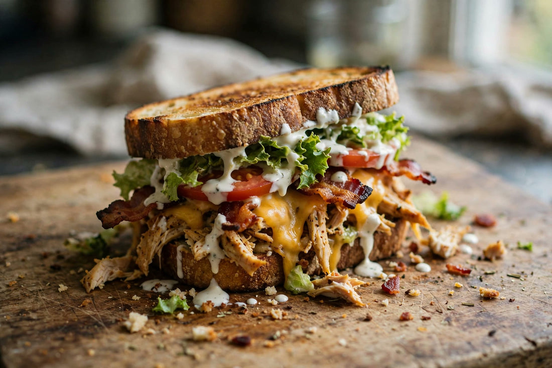 Chicken Bacon Ranch Sourdough Sandwich Recipe - Squirrelly Girl Starter