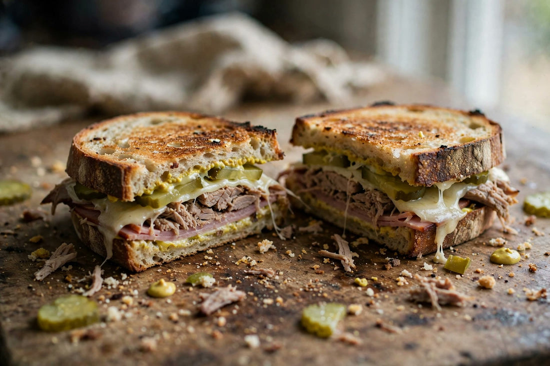 Cuban-Style Sourdough Sandwich Recipe | Ham & Roast Pork - Squirrelly Girl Starter