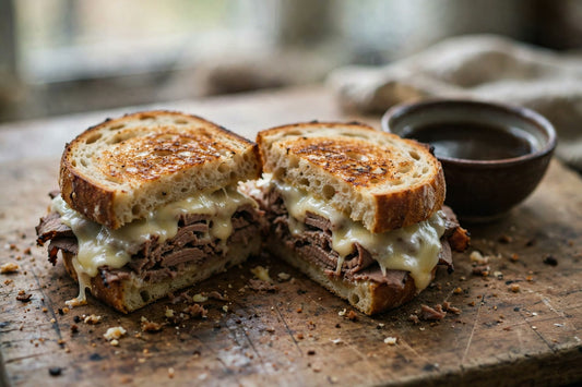 French Dip on Sourdough | Roast Beef Sandwich Recipe - Squirrelly Girl Starter