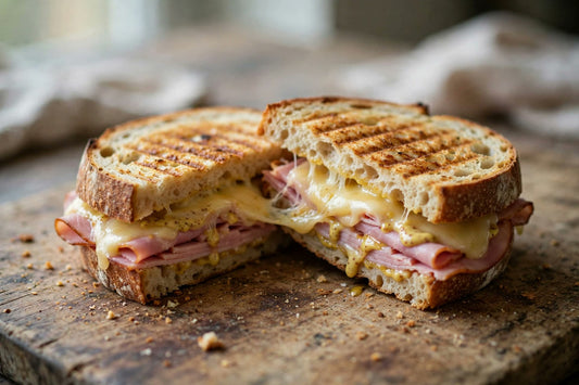 Ham & Swiss Honey Mustard Sourdough Sandwich Recipe - Squirrelly Girl Starter