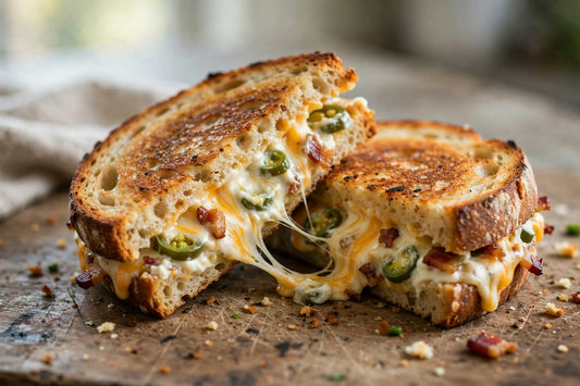 Jalapeño Popper Sourdough Grilled Cheese Recipe - Squirrelly Girl Starter