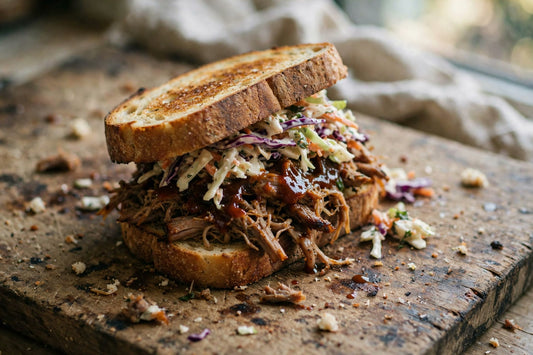 Pulled Pork Sourdough Sandwich Recipe | BBQ & Coleslaw - Squirrelly Girl Starter