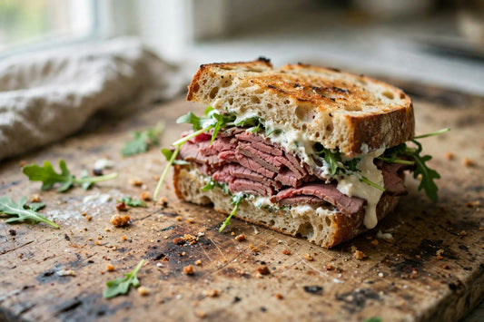 Roast Beef & Horseradish Sourdough Sandwich Recipe - Squirrelly Girl Starter
