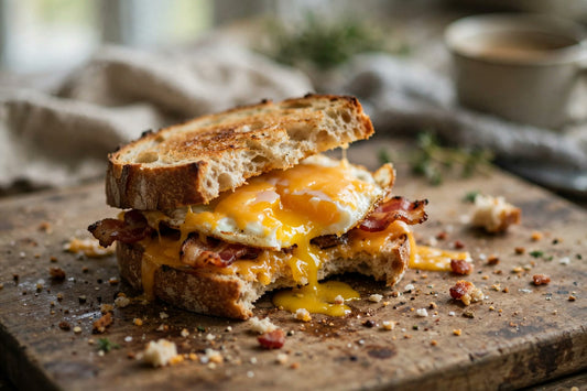 Sourdough Breakfast Sandwich | Egg, Bacon & Cheese Recipe - Squirrelly Girl Starter