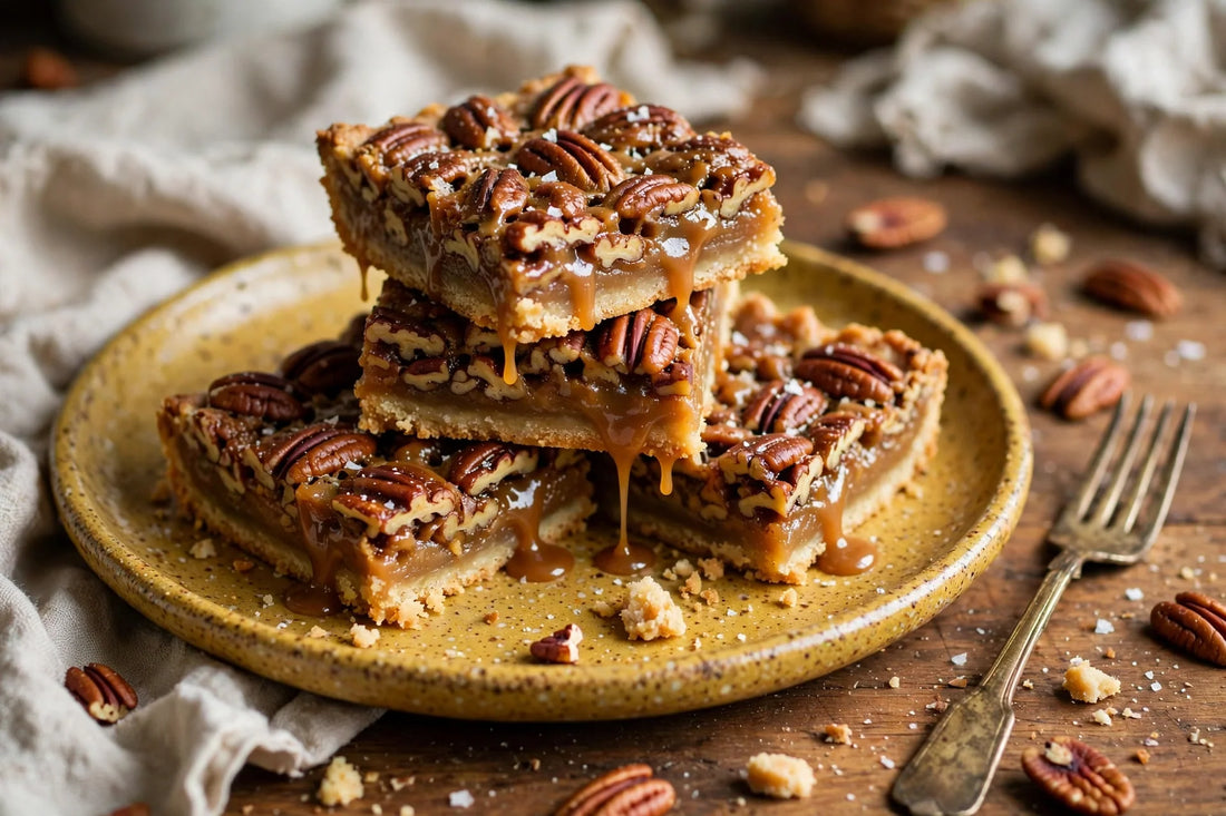 Sourdough discard pecan pie bars