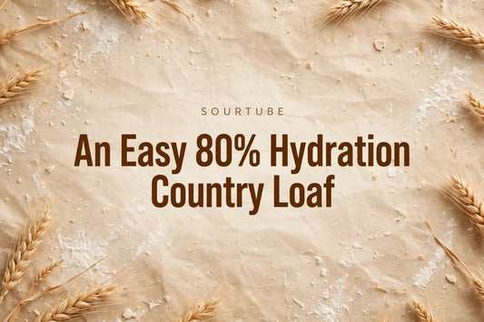 Easy 80% Hydration Sourdough Country Loaf — SourTube featured title card